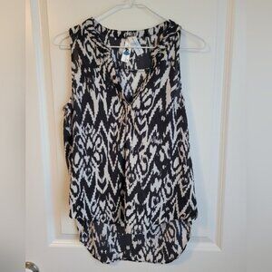 Society Girl Black and White Abstract Tank Top